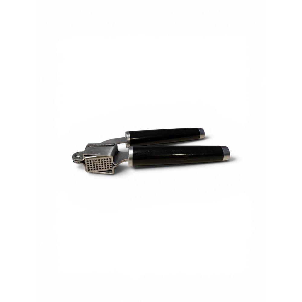 KitchenAid Garlic Press Stainless Steel Black Ergonomic Handles Removable Basket